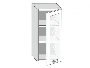 19.40.3 Шкаф настенный (h=913) на 400мм с 1-ой стекл. дверцей в Симе - sim.magazinmebel.ru | фото