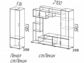 Гостиная Пекин с пеналом Венге-Лоредо в Симе - sim.magazinmebel.ru | фото - изображение 3