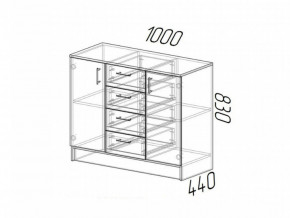 Комод К1000-2Д ЛДСП венге-лоредо в Симе - sim.magazinmebel.ru | фото - изображение 2