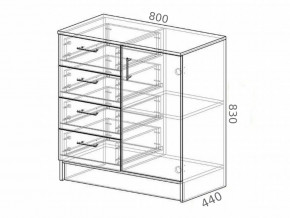 Комод К800-1Д ЛДСП белый в Симе - sim.magazinmebel.ru | фото - изображение 2