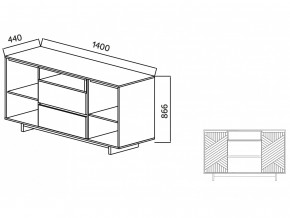 Комодино Moderno-1400 Ф3 в Симе - sim.magazinmebel.ru | фото - изображение 4