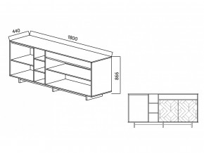 Комодино Moderno-1800 Ф2 в Симе - sim.magazinmebel.ru | фото - изображение 5