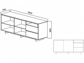 Комодино Moderno-1800 В-1 Ф6 в Симе - sim.magazinmebel.ru | фото - изображение 4