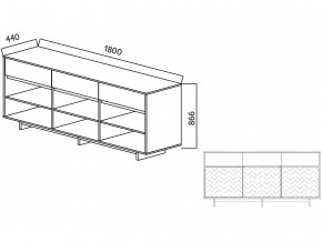 Комодино Moderno-1800 В-2 Ф1 в Симе - sim.magazinmebel.ru | фото - изображение 2