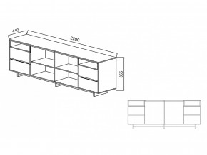 Комодино Moderno-2200 Ф6 в Симе - sim.magazinmebel.ru | фото - изображение 4