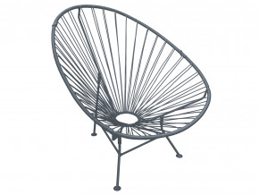 Кресло Ракушка с ротангом серый в Симе - sim.magazinmebel.ru | фото