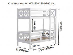 Кровать 2-х ярусная Аист-2 Классика белый 1600х800 мм в Симе - sim.magazinmebel.ru | фото - изображение 2