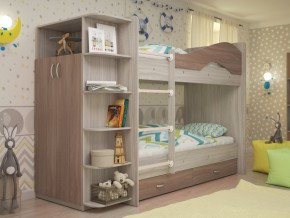 Кровать 2-х ярусная Мая с ящиками и шкафом на латофлексах шимо в Симе - sim.magazinmebel.ru | фото