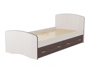 Кровать-6 одинарная с 2-мя ящиками 900*2000 ясень анкор в Симе - sim.magazinmebel.ru | фото