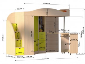 Кровать чердак Юниор 4 Белое дерево в Симе - sim.magazinmebel.ru | фото - изображение 3