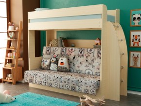 Кровать-диван двухярусная Омега 17 млечный дуб в Симе - sim.magazinmebel.ru | фото