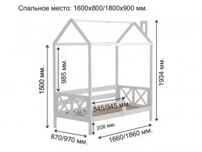 Кровать Домик Аист-1 Классика белый 1800х900 в Симе - sim.magazinmebel.ru | фото - изображение 2