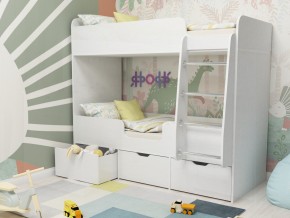 Кровать двухъярусная Малыш двойняшка белый в Симе - sim.magazinmebel.ru | фото