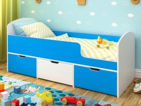 Кровать Малыш Мини Белое дерево-Голубой в Симе - sim.magazinmebel.ru | фото