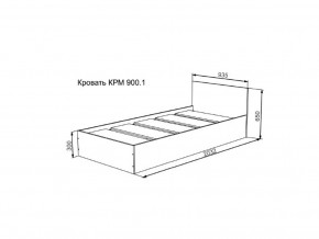 Кровать Мори КРМ 900.1 графит в Симе - sim.magazinmebel.ru | фото - изображение 2