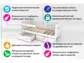 Кровать-тахта мягкая Svogen с ящиками и бортиком белый в Симе - sim.magazinmebel.ru | фото - изображение 3