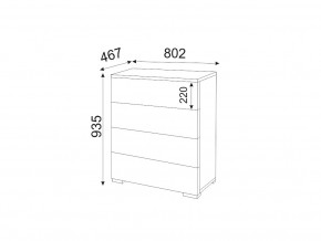 М05 (ручка брусок) Комод (4 ящика) в Симе - sim.magazinmebel.ru | фото