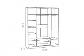 Шкаф комбинированный Оливия НМ 011.84 Х в Симе - sim.magazinmebel.ru | фото - изображение 3