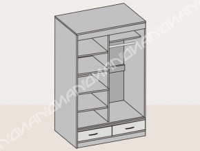 Шкаф-купе 008 двухдверный с ящиками ясень шимо в Симе - sim.magazinmebel.ru | фото - изображение 2