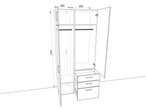 Шкаф распашной 1050К Дуб крафт в Симе - sim.magazinmebel.ru | фото - изображение 2