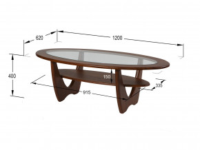 Стол журнальный Юпитер со стеклом СЖС-01 орех в Симе - sim.magazinmebel.ru | фото - изображение 2