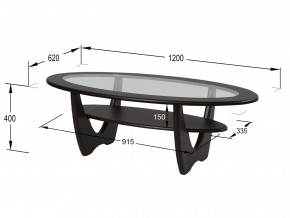 Стол журнальный Юпитер со стеклом СЖС-01 венге в Симе - sim.magazinmebel.ru | фото - изображение 2