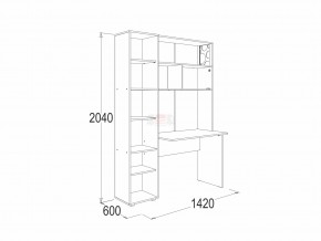 Стол письменный с надстройкой Омега 16 в Симе - sim.magazinmebel.ru | фото - изображение 2