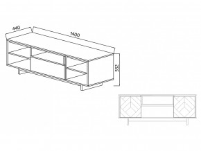 Тумба для ТВА Moderno-1400 Ф2 в Симе - sim.magazinmebel.ru | фото - изображение 4